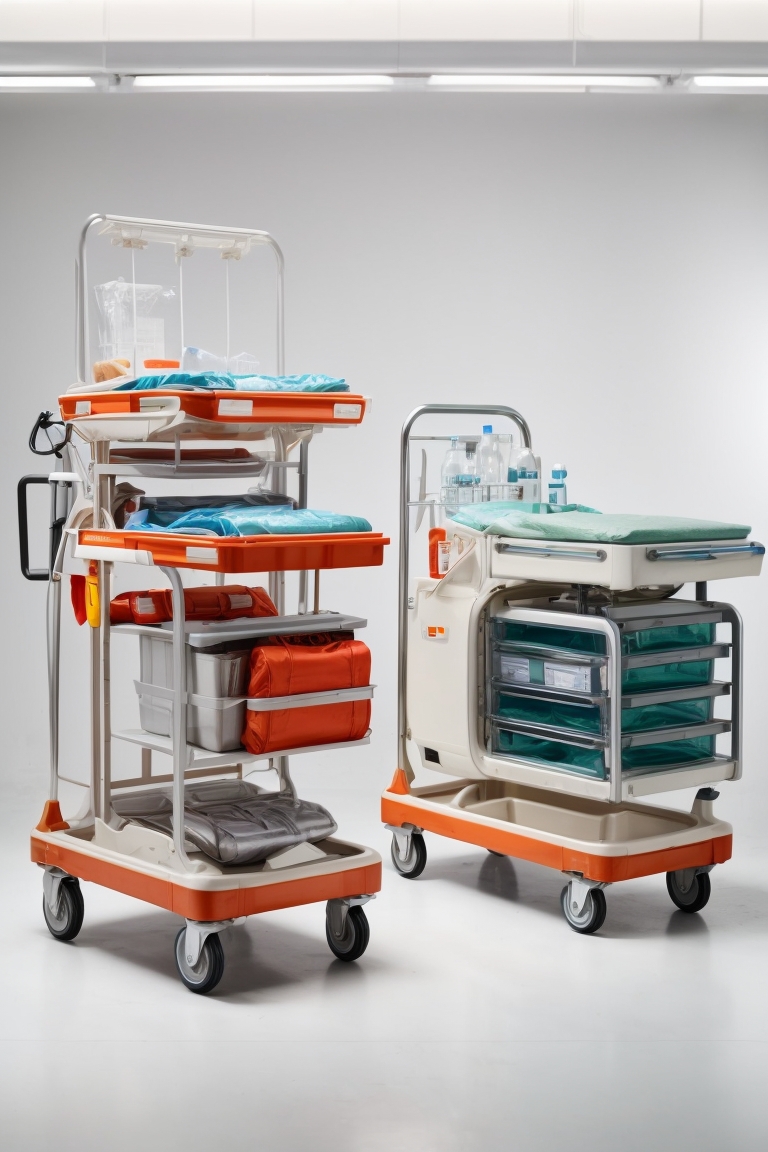 5 drawer Emergency trolley - red