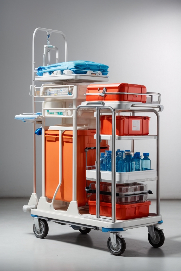 aavara cnd01 mobile medical cart - dual monitor type