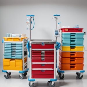 stainless steel medical cart with drawer