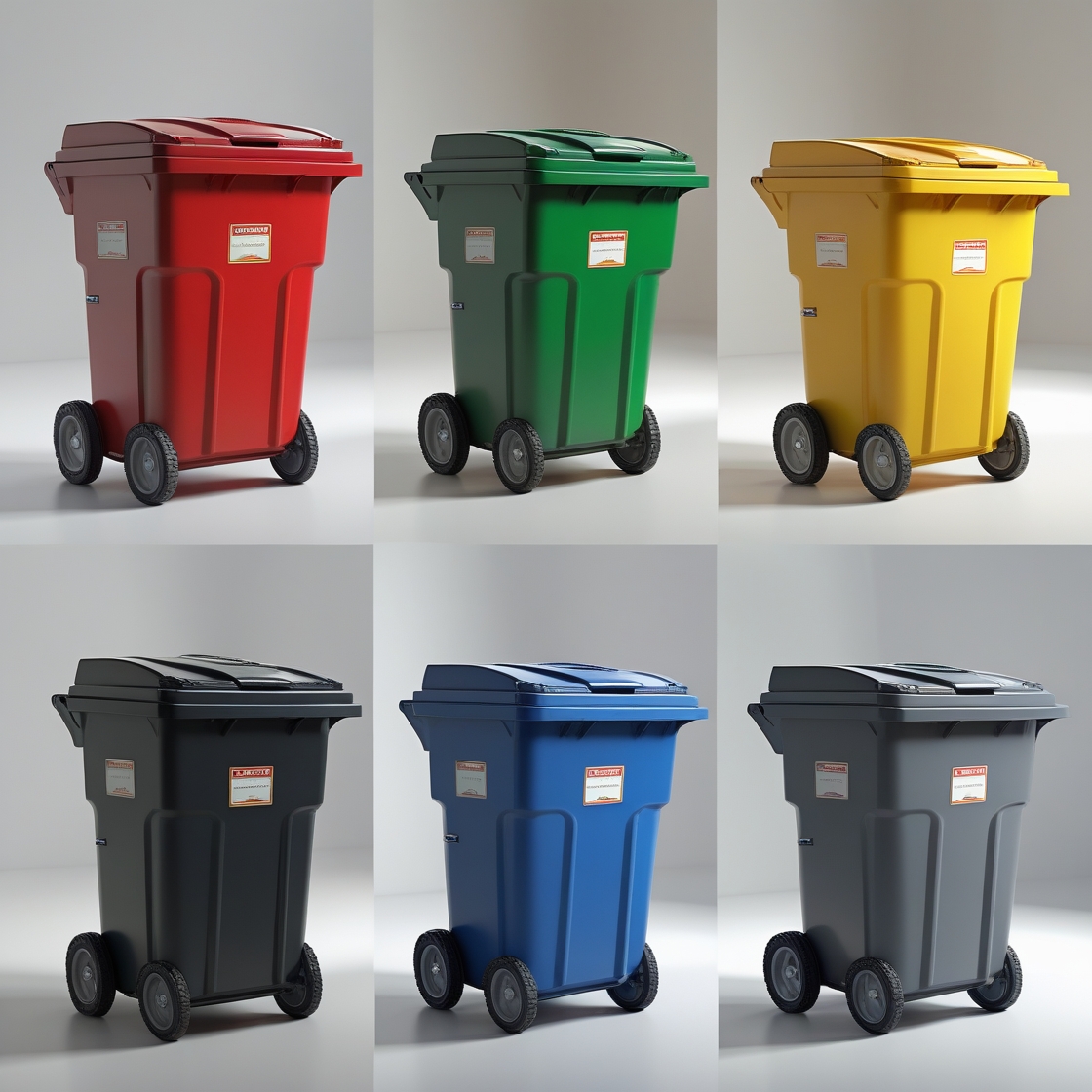Green 1000 liter wheelie bin