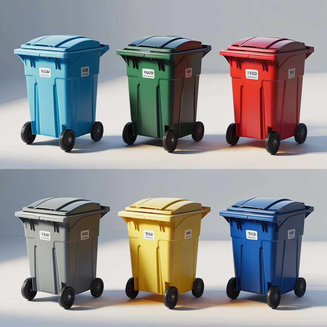 Black 1000 liter wheelie bin