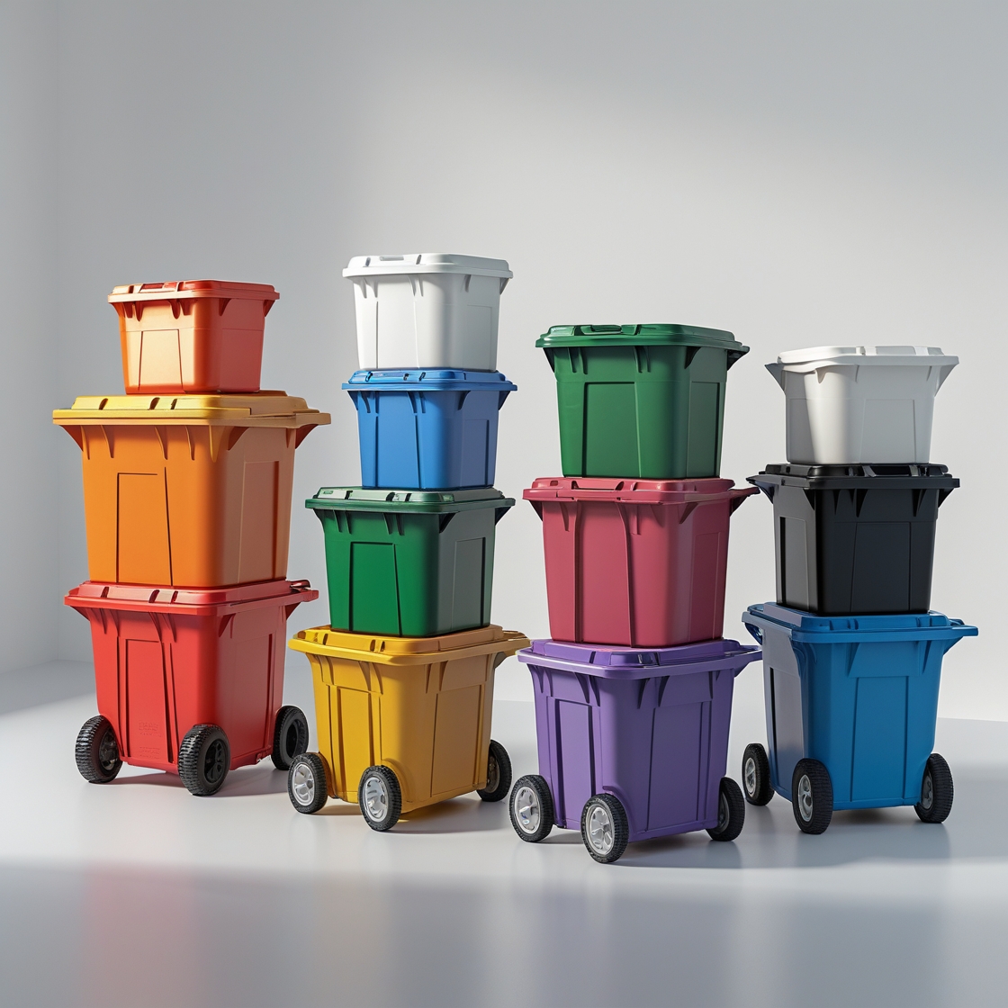 Grey 770 liter wheelie bin