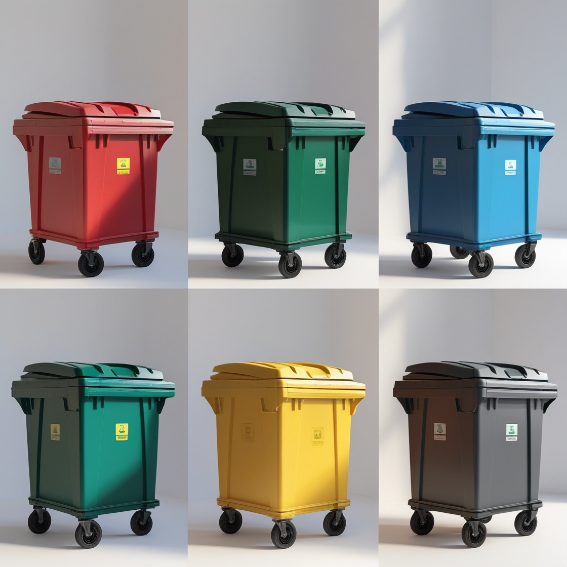 1100 liter green wheelie bin