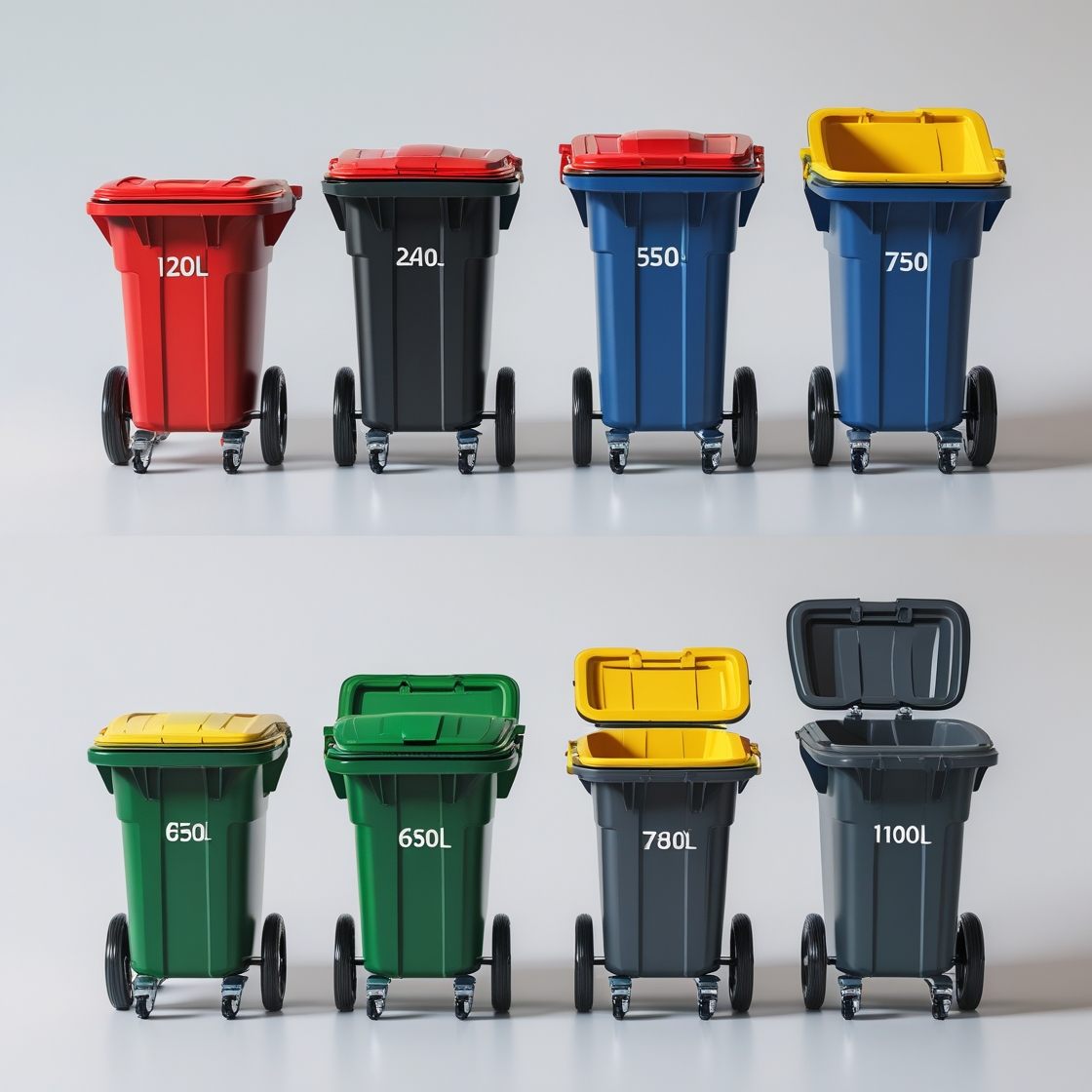 240 liter blue wheelie bin