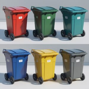 660 liter green wheelie bin