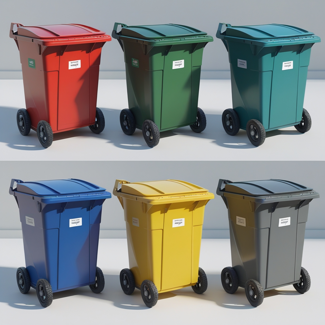 660 liter green wheelie bin
