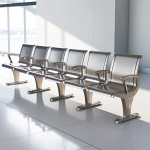 vintage waiting room bench