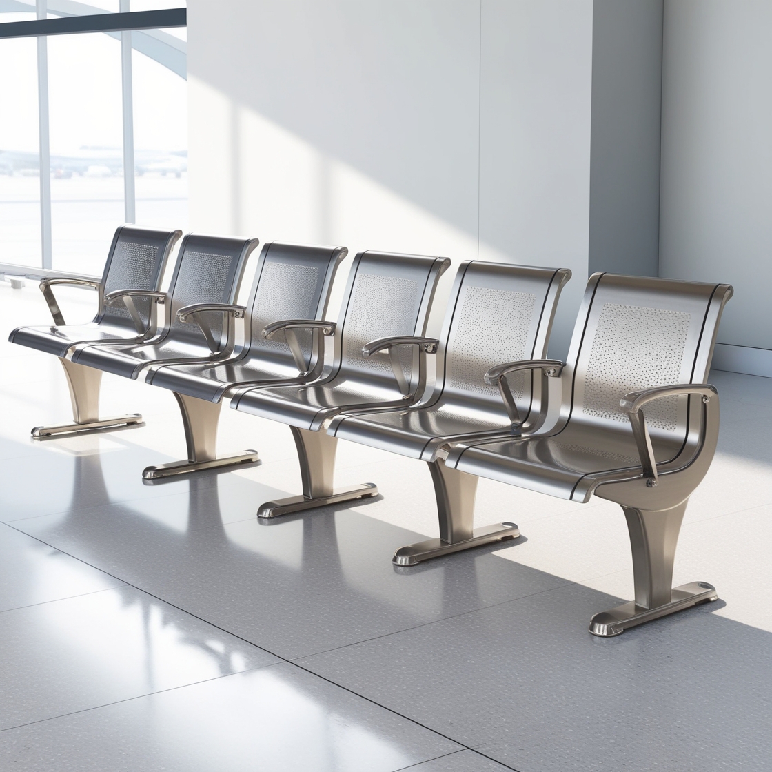 vintage waiting room bench