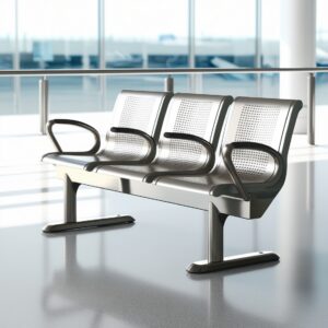 Airport Bench New Chrome Deluxe ThreeSeater