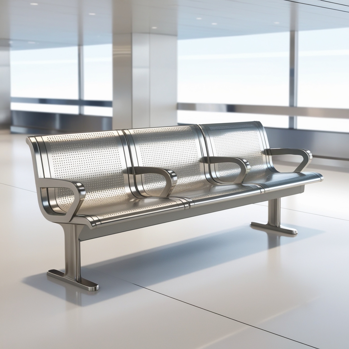Airport Bench Heavy Duty Steel ThreeSeater