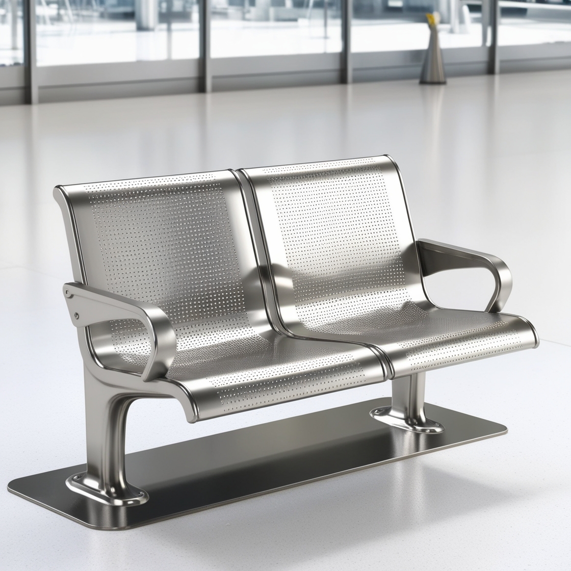One Seater Heavy Duty Steel Airport Bench