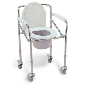 Folding Commode Chair with Locking Castors