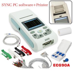 Alternative view of CMS90A Handheld ECG Machine with Printer